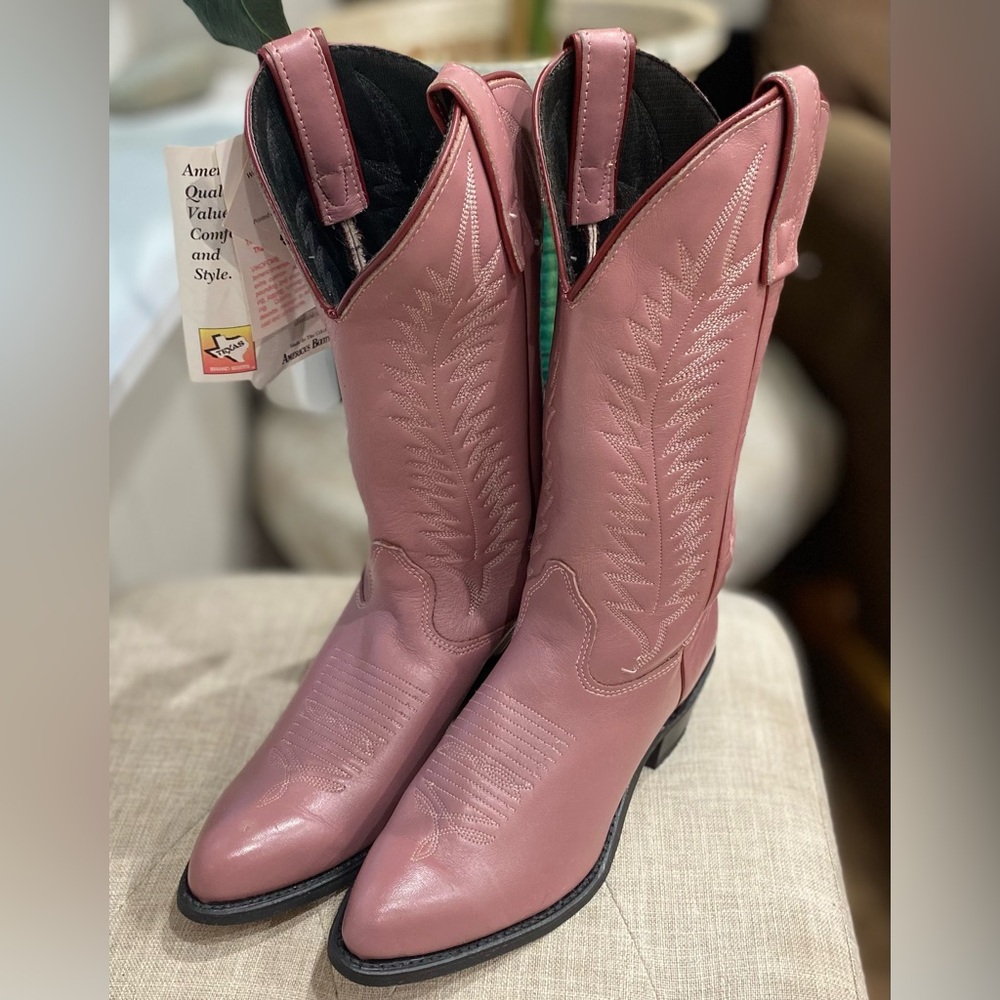 Vintage point toe Dusty Rose Western Cowboy Boots NOS women’s size 6